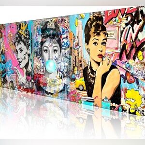 Colorful Pop Art Audrey Hepburn Mouse Pad